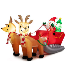 Load image into Gallery viewer, 7.2 Feet Long Christmas Inflatable Santa Rides Sled with LED Lights
