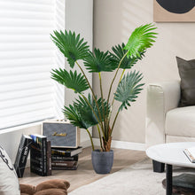 Load image into Gallery viewer, 4 Feet Artificial Fan Palm Tree with Cement Pot

