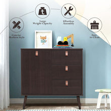 Load image into Gallery viewer, 3-drawer Sideboard Storage Display Cabinet-Brown
