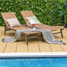 Load image into Gallery viewer, 2-Person Patio Chaise Lounge with Middle Panel-Brown
