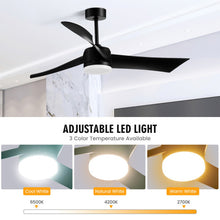 Load image into Gallery viewer, 52 Inch Reversible Ceiling Fan with Light-Black
