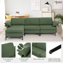 Load image into Gallery viewer, Extra Large Modular L-shaped Sectional Sofa with Reversible Chaise for 4-5 People-Army Green
