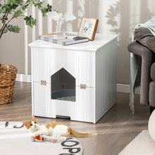 Load image into Gallery viewer, Cat Litter Box Enclosure with Flip Magnetic Half Door-White
