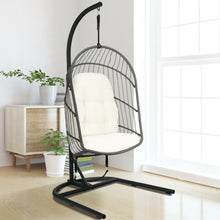 Load image into Gallery viewer, Hanging Wicker Egg Chair with Stand -Beige
