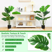 Load image into Gallery viewer, 4 Feet Artificial Monstera Deliciosa Tree with 10 Leaves of Different Sizes
