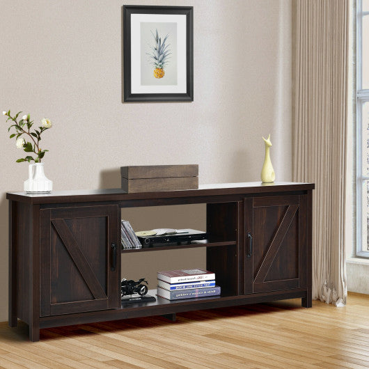 59 Inches TV Stand Media Console Center with Storage Cabinet-Coffee