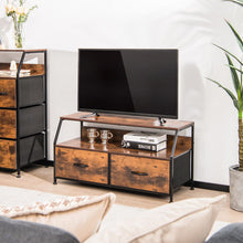 Load image into Gallery viewer, Multifunctional Dresser Organizer with 2 Storage Drawer and Open Shelves-Rustic Brown
