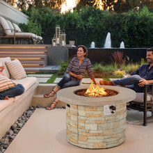 Load image into Gallery viewer, 36 Inch Propane Gas Fire Pit Table with Lava Rock and PVC cover-Gray
