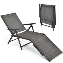 Load image into Gallery viewer, Patio Foldable Chaise Lounge Chair with Backrest and Footrest-Gray
