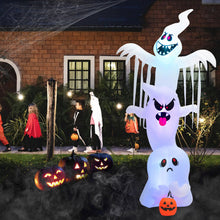 Load image into Gallery viewer, 10 Feet Giant Inflatable Halloween Overlap Ghost Decoration with Colorful RGB Lights
