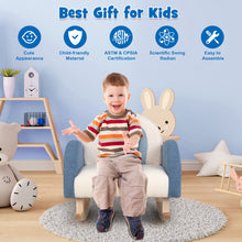 Load image into Gallery viewer, Kids Rocking Chair Children Velvet Upholstered Sofa with Solid Wood Legs-Blue
