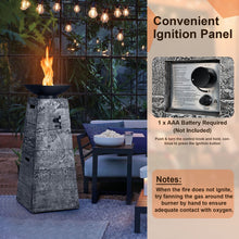 Load image into Gallery viewer, 48 Inch Propane Fire Bowl Column with Lava Rocks and PVC Cover-Gray
