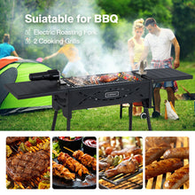 Load image into Gallery viewer, Portable Charcoal Grill with Electric Roasting Fork-Black
