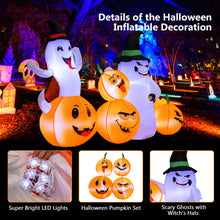 Load image into Gallery viewer, 6 Feet Halloween Inflatable Pumpkins and Ghosts with LED Lights
