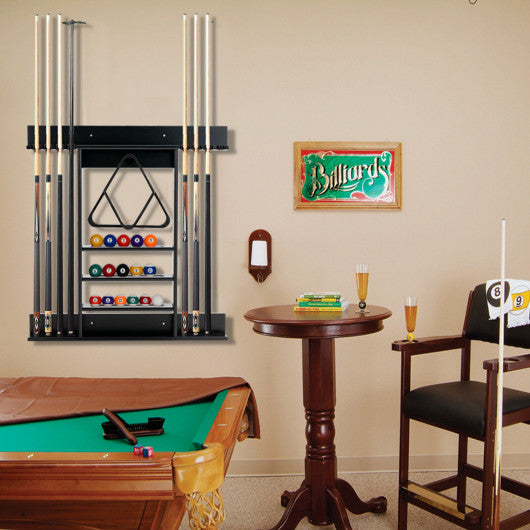 Wall-mounted Billiards Pool Cue Rack Only-Black