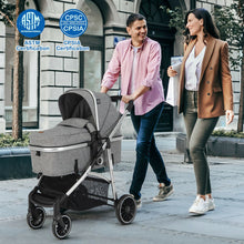 Load image into Gallery viewer, 2 in 1 Convertible Baby Stroller with Reversible Seat-Gray
