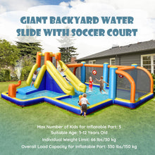 Load image into Gallery viewer, Giant Soccer-Themed Inflatable Water Slide with 735W Blower
