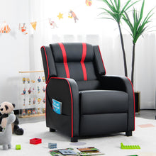 Load image into Gallery viewer, Kids Recliner Chair with Side Pockets and Footrest-Red
