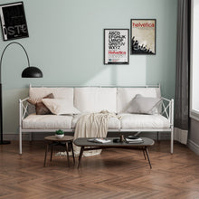 Load image into Gallery viewer, Metal Daybed Twin Bed Frame Stable Steel Slats Sofa Bed-White
