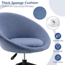 Load image into Gallery viewer, Adjustable Swivel Accent Chair Vanity Chair with Round Back-Blue
