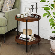 Load image into Gallery viewer, 2-Tier Retro End Table with Bottom Shelf
