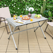 Load image into Gallery viewer, 4-6 Person Portable Aluminum Camping Table with Carrying Bag-Gray
