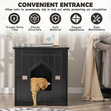 Load image into Gallery viewer, Cat Litter Box Enclosure with Flip Magnetic Half Door-Black
