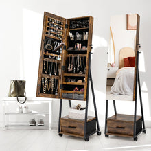 Load image into Gallery viewer, Jewelry Cabinet with Full Length Mirror-Brown
