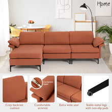 Load image into Gallery viewer, Extra Large Modular L-shaped Sectional Sofa with Reversible Chaise for 4-5 People-Rust Red
