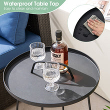 Load image into Gallery viewer, Outdoor Metal Patio End Side Table Weather Resistant with Handle
