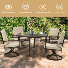 Load image into Gallery viewer, Set of 4 Patio Swivel Dining Chairs with Cushion and Armrest-Beige
