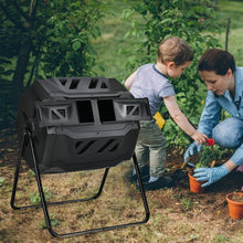 Load image into Gallery viewer, 43 Gallon Composting Tumbler Compost Bin with Dual Rotating Chamber
