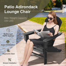 Load image into Gallery viewer, Patio HDPE Adirondack Chair with Retractable Ottoman-Black
