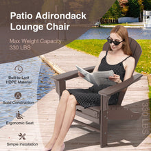 Load image into Gallery viewer, Patio HDPE Adirondack Chair with Retractable Ottoman-Brown

