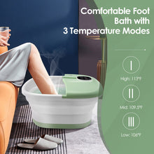 Load image into Gallery viewer, Folding Foot Spa Basin with Heat Bubble Roller Massage Temp and Time Set-Green
