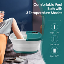 Load image into Gallery viewer, Folding Foot Spa Basin with Heat Bubble Roller Massage Temp and Time Set-Turquoise
