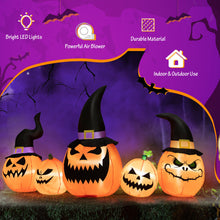 Load image into Gallery viewer, 8 Feet Inflatable Pumpkin Family Waterproof Halloween Yard Decoration with LED Lights
