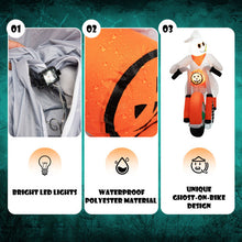 Load image into Gallery viewer, 5 Feet Halloween Inflatable Ghost Riding on Motor Bike with LED Lights
