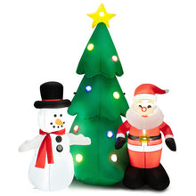 Load image into Gallery viewer, 6 Feet Tall Lighted Inflatable Christmas Decoration with Santa Claus and Snowman
