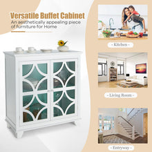 Load image into Gallery viewer, Kitchen Buffet Sideboard with Glass Doors and Adjustable Shelf-Green
