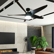 Load image into Gallery viewer, 60 Inch Reversible Ceiling Fan with Light-Black

