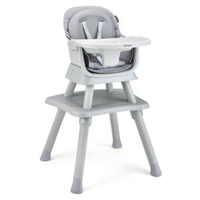 Load image into Gallery viewer, 6-in-1 Convertible Baby High Chair with Adjustable Removable Tray-Gray
