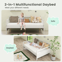 Load image into Gallery viewer, Full Size Metal Daybed Frame with Guardrails-White
