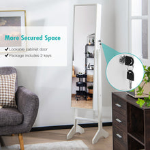 Load image into Gallery viewer, Standing Jewelry Cabinet with Full Length Mirror-White
