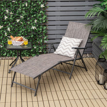 Load image into Gallery viewer, Patio Foldable Chaise Lounge Chair with Backrest and Footrest-Gray
