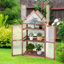 Load image into Gallery viewer, Cold Frame Mini Wooden Greenhouse for Vegetable and Flower-Brown
