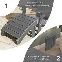 Load image into Gallery viewer, Adirondack Folding Ottoman with All Weather HDPE-Gray
