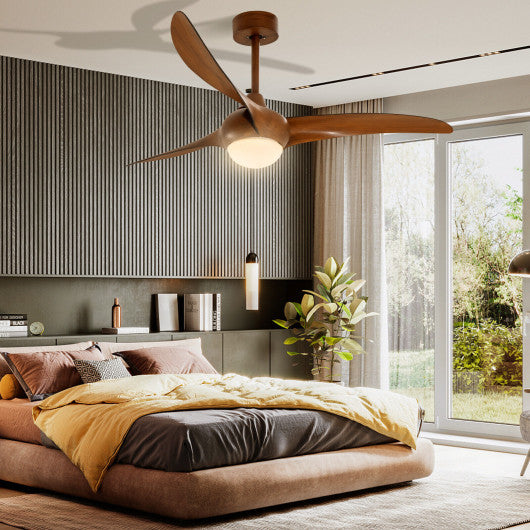52 Inch Ceiling Fan with Changeable Light Color and 6-Level Adjustable Speed-Brown