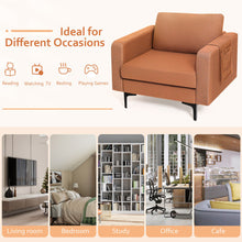 Load image into Gallery viewer, Modern Accent Armchair with Side Storage Pocket-Orange
