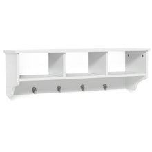Load image into Gallery viewer, Wall Mount Cubby Organizer Hooks Entryway Storage Shelf-White
